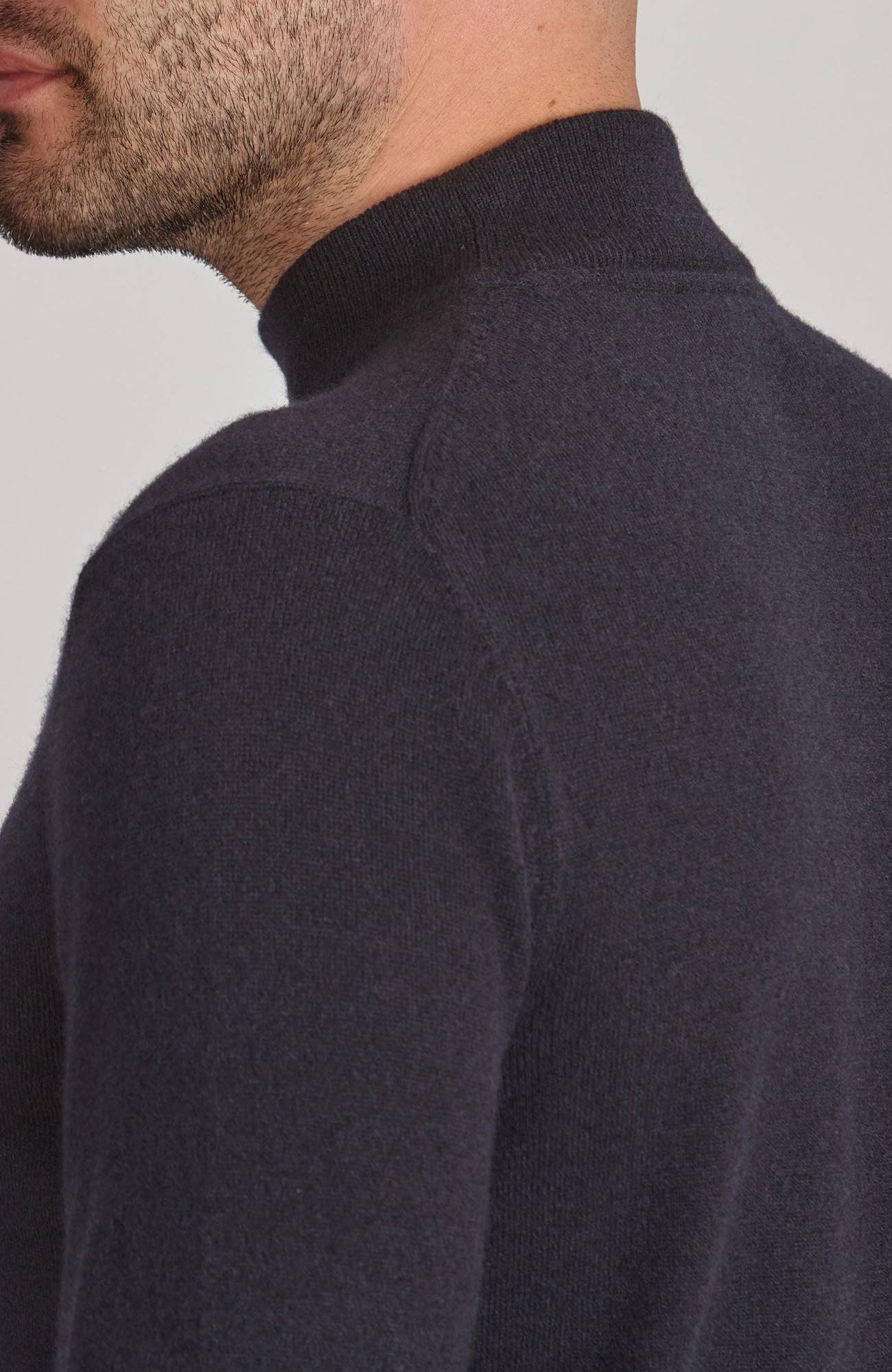 Paul James Knitwear - Wholesale Knit Sweater - Men's - Mens Lightweight Merino Cashmere Mock Turtle Neck Jumper2