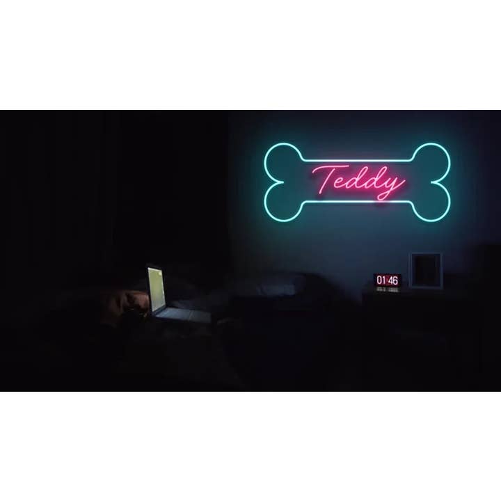 Nome do osso do cão Sinal Neon por atacado de Glow Neon