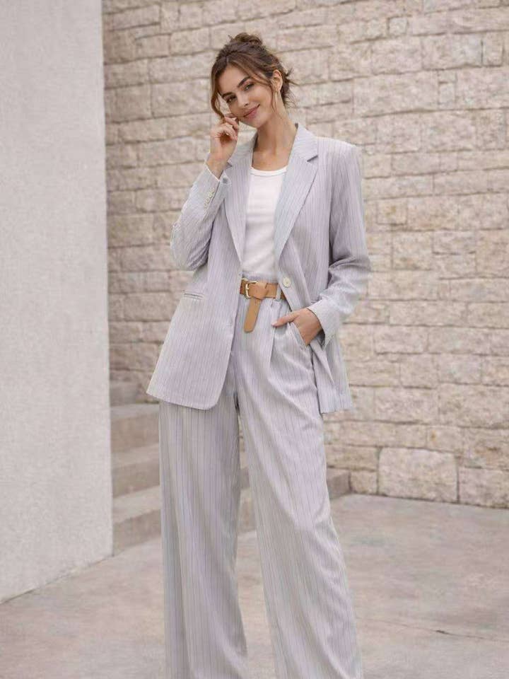 Striped suit pants 97303 for wholesale by L.STEVEN