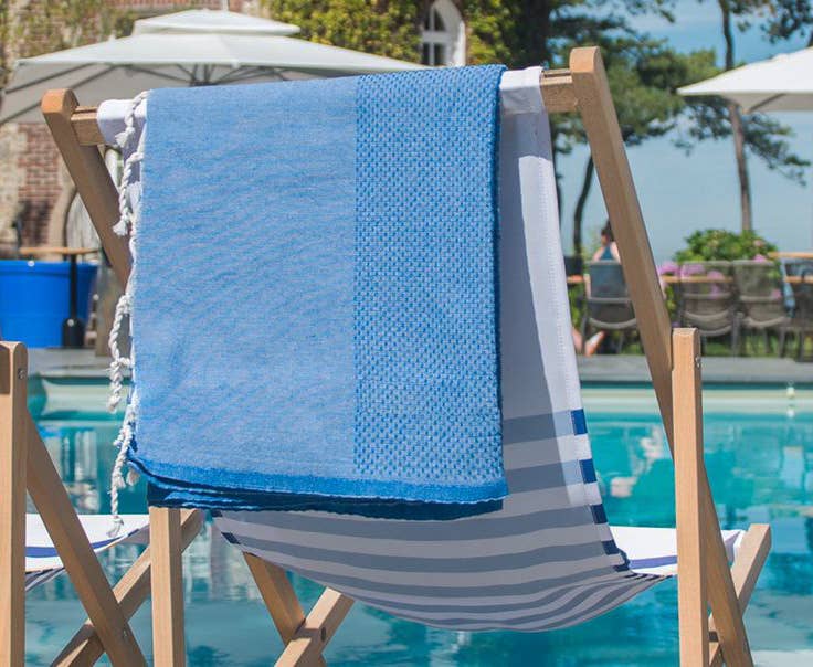 Lantara - Vendita all'ingrosso Asciugamani da bagno - Asciugamano Hammam Fouta Waffle, blu lapislazzuli, 100 x 200 cm0