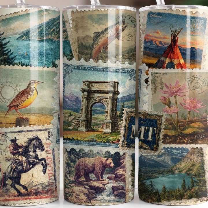 Timbres de l'État du Montana | Gobelet pour la vente par Designs by Robyn