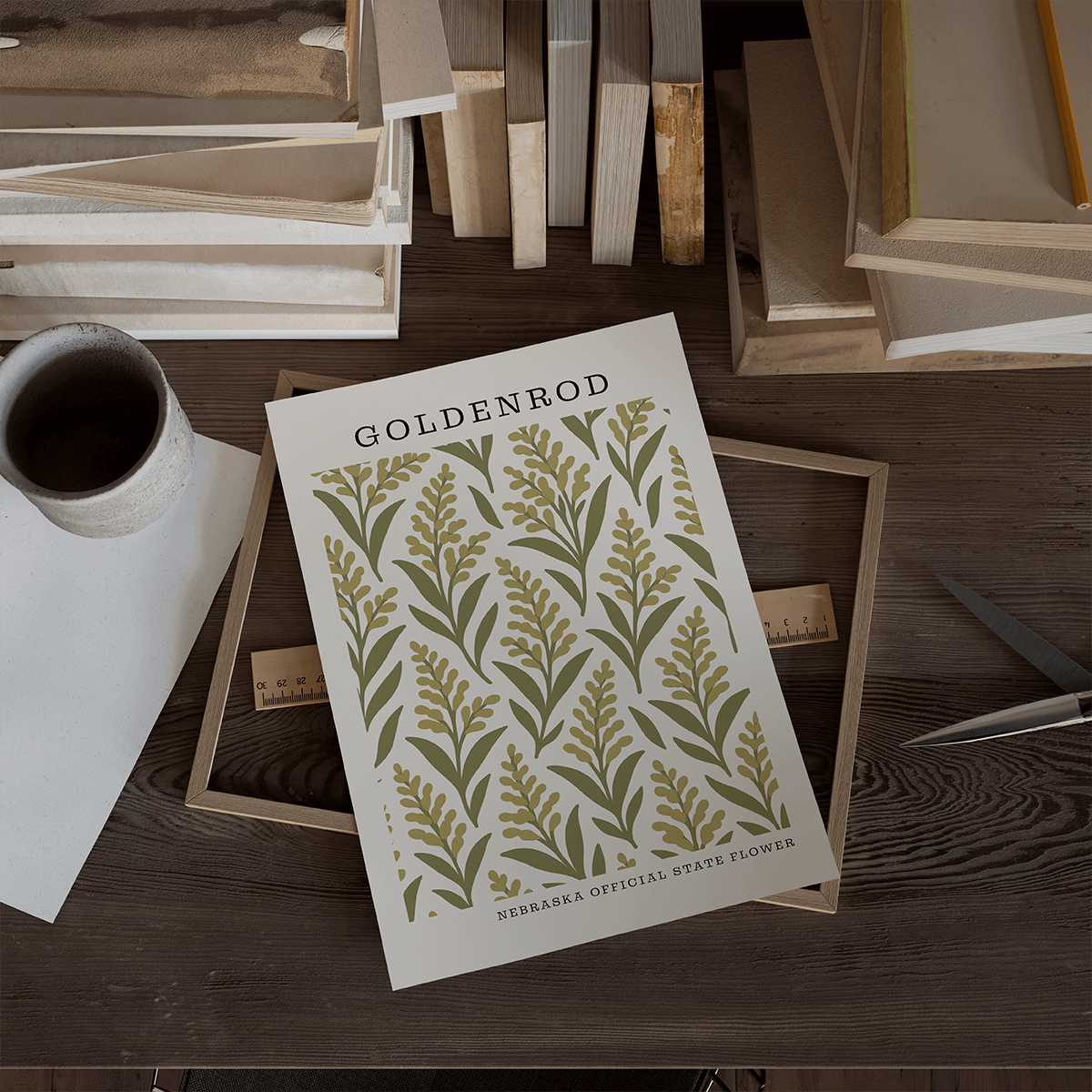 The FlatFile Society - Wholesale Art Print - Nebraska State Flower Art Print – Goldenrod2