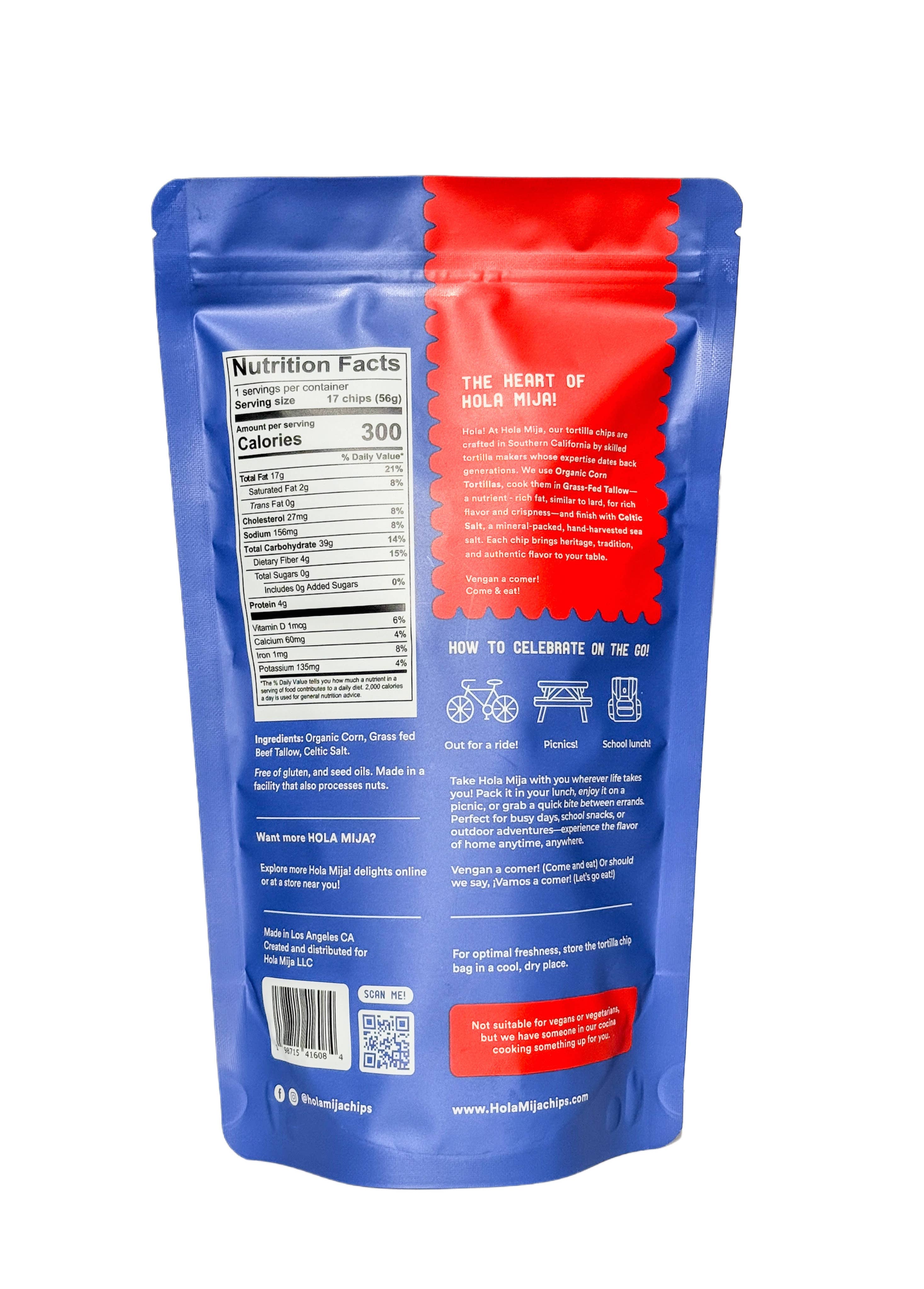 Hola Mija Chips (Beef Tallow - Tortilla Chips) - Wholesale Chips - 2oz Organic Tortilla Chips1