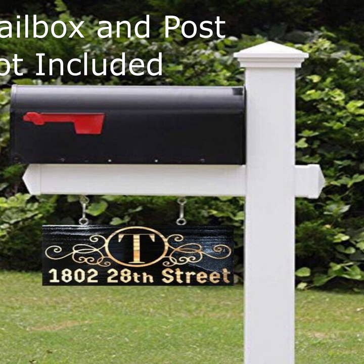 Mailbox Address Sign, Double Sided, Mailbox, Address Plaque, for wholesale by Alabama Crafts Wood
