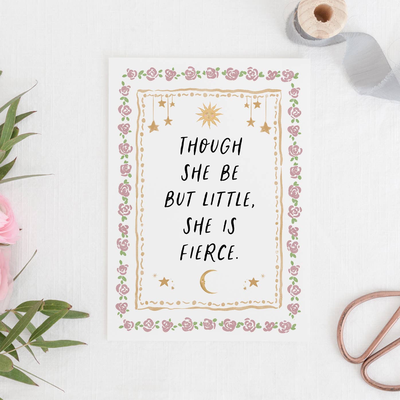 Quote and Quill - Wholesale Everyday Greeting Card - A Midsummer Night's Dream - 'She Is Fierce' Literary Card0