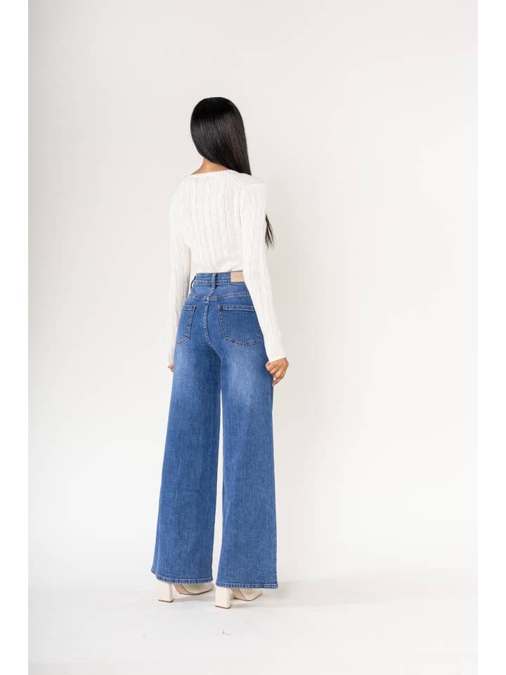 Nina Carter - Vente Jean – femme - Nina Carter super WIDE LEG taille haute stretch YY30031