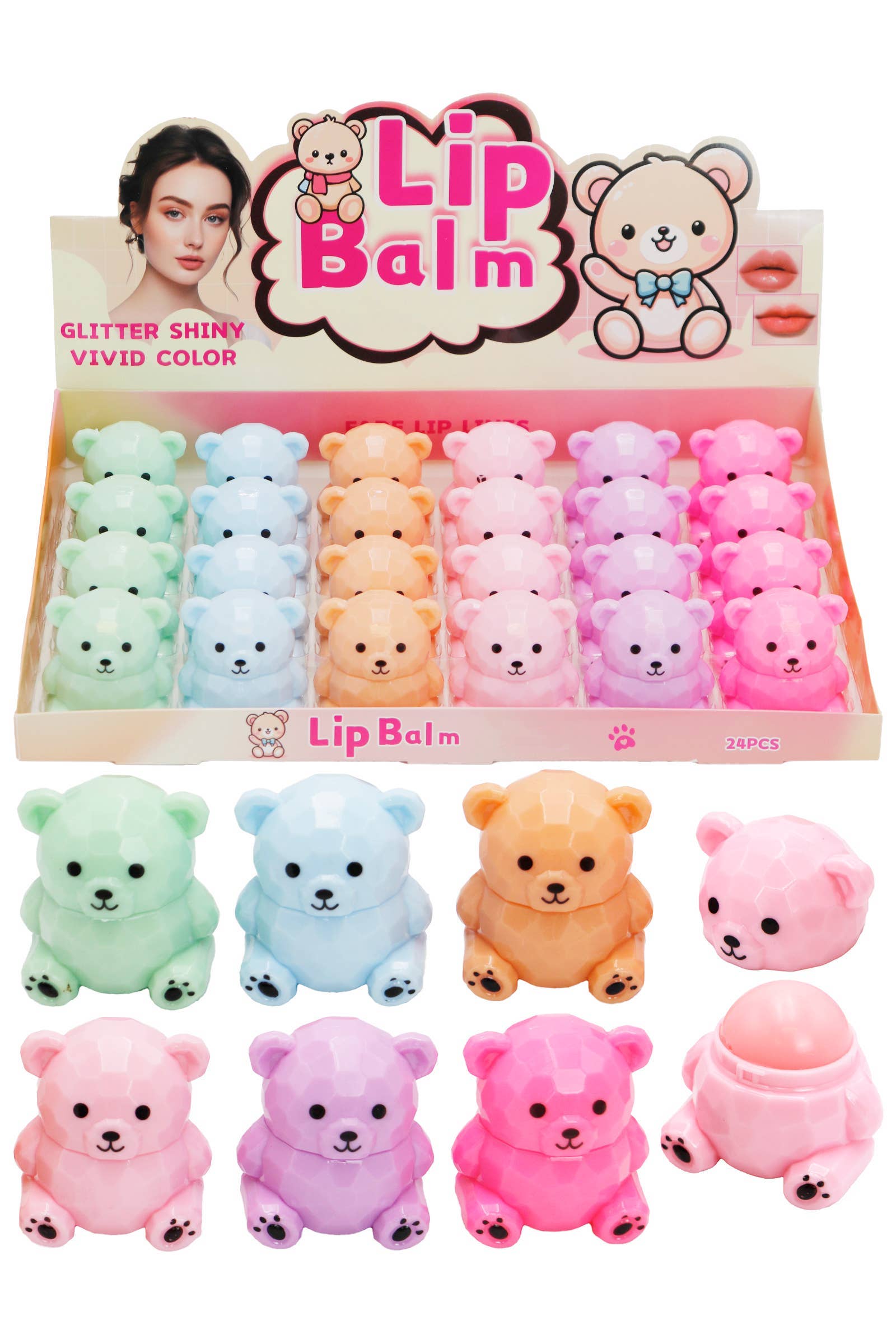 ASSORTED Teddy Bear Moisturizing Lip Balm Collection for wholesale on Faire1