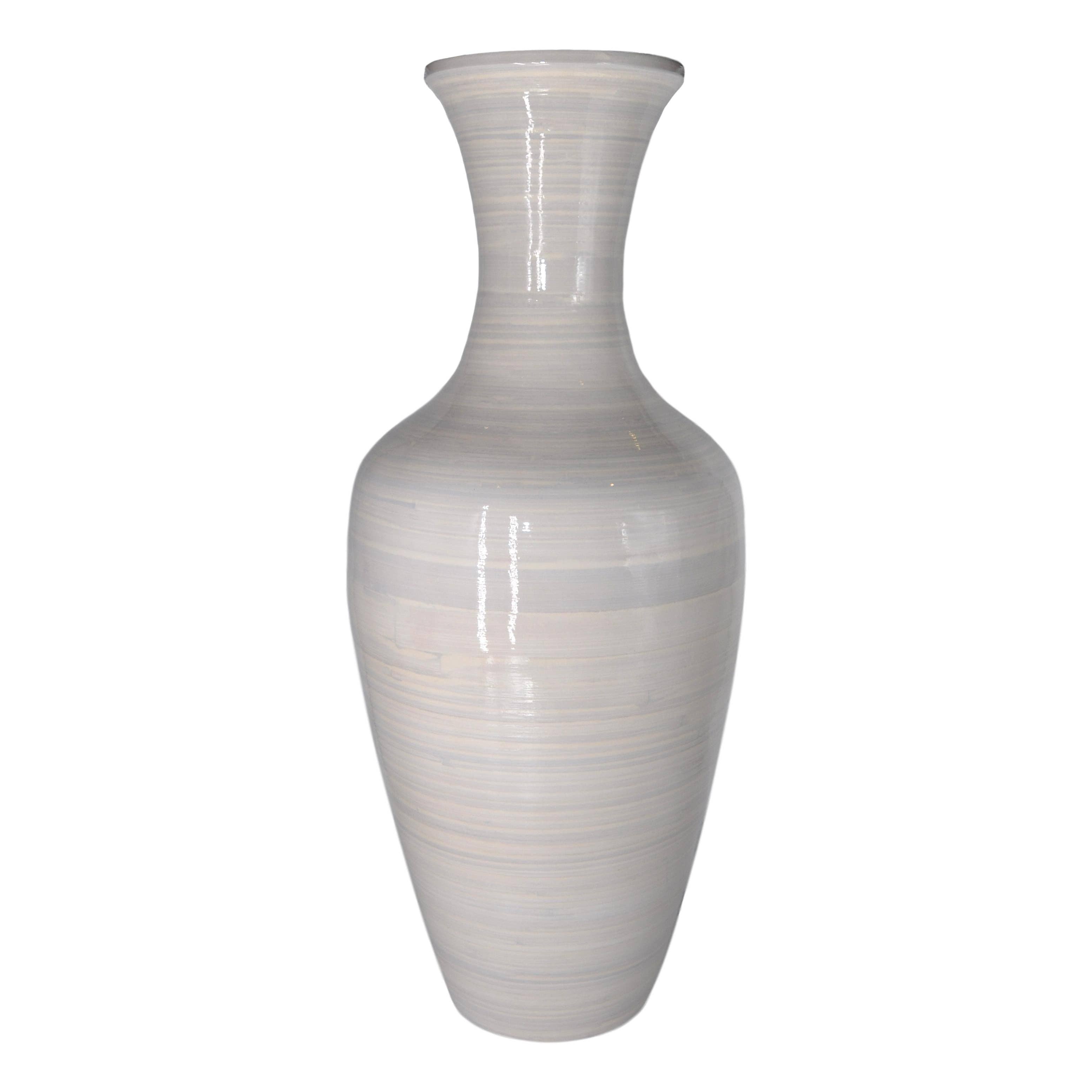 Marissa's Gifts - Wholesale Vase - White handmade bamboo vase 60cm tall floor or table vase1