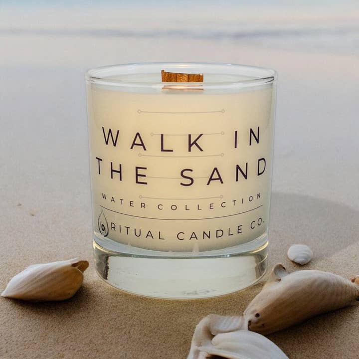 Ritual Candle Co. - Wholesale Jar/Filled Candle - "Walk In The Sand" Coco Apricot Wax Wood Wick Candle