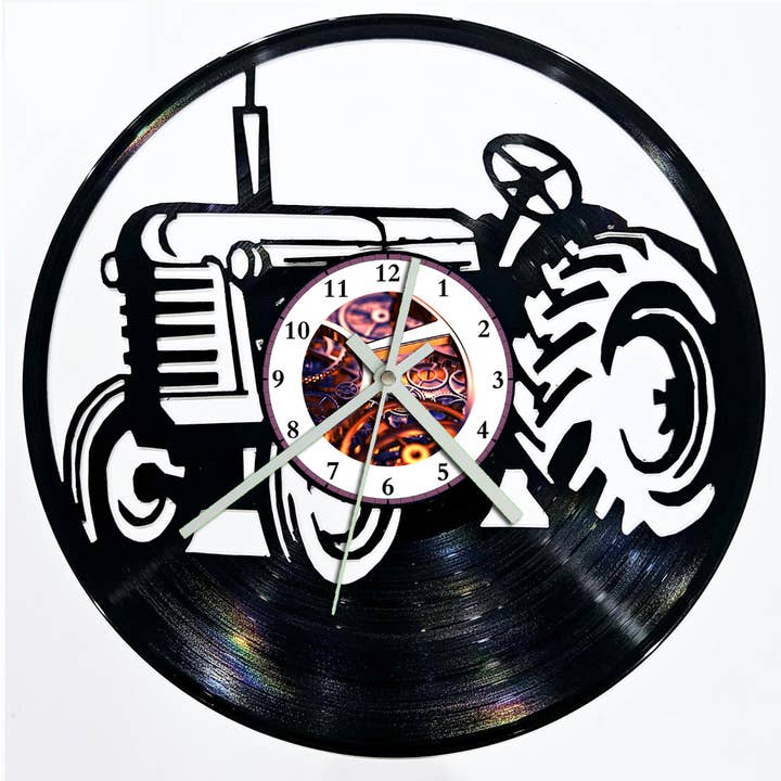 Horloge à disque vinyle - Tractor pour la vente par Broken Record