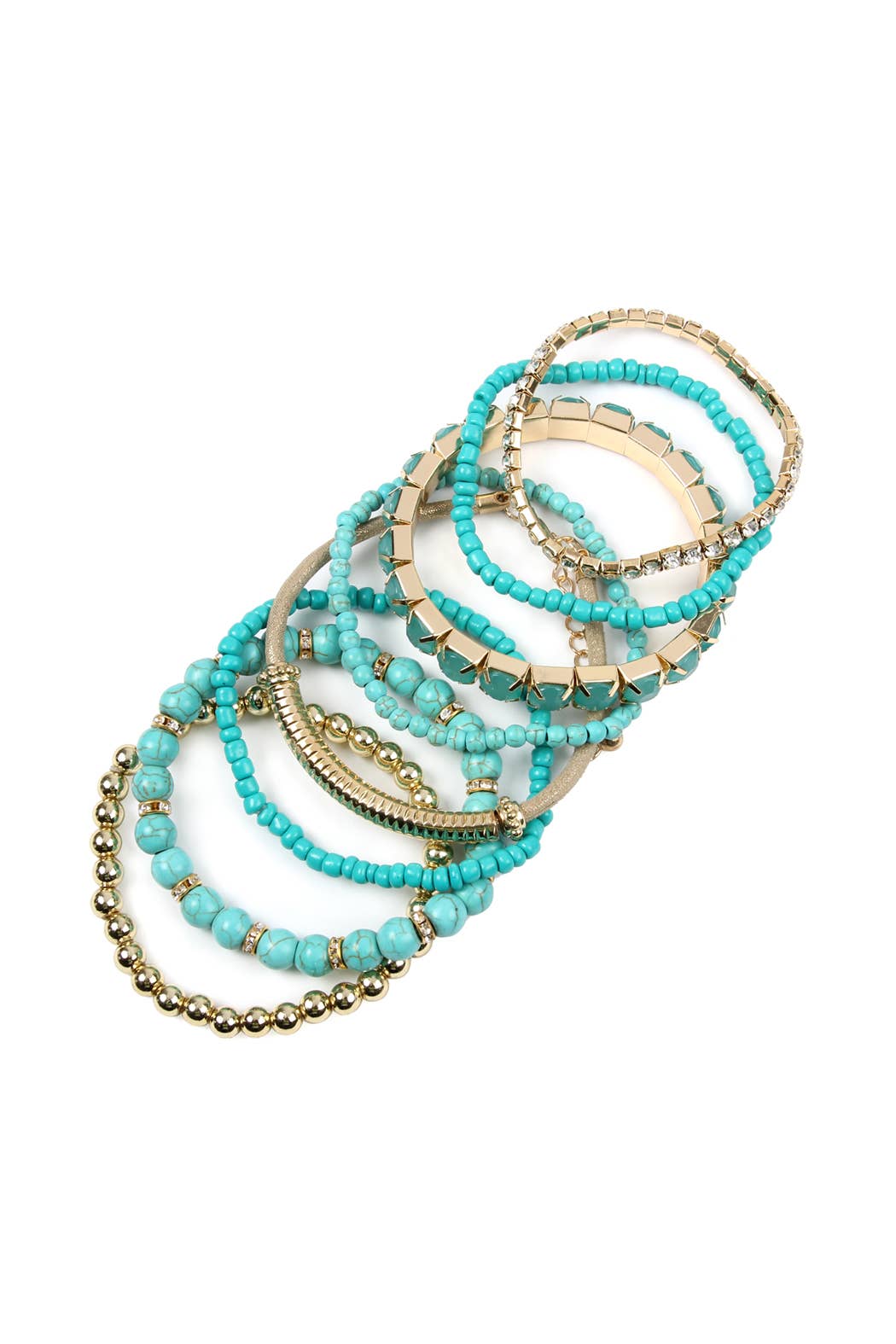 MYS Wholesale Inc - Wholesale Beaded Bracelet - Regular Size Stack-able Beads Bracelet Set8