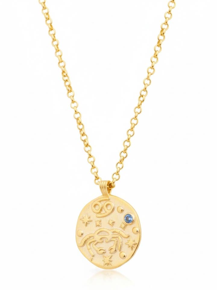 Zodiac Birthstone Talisman Necklace Cancer Gold for wholesale by Latelita