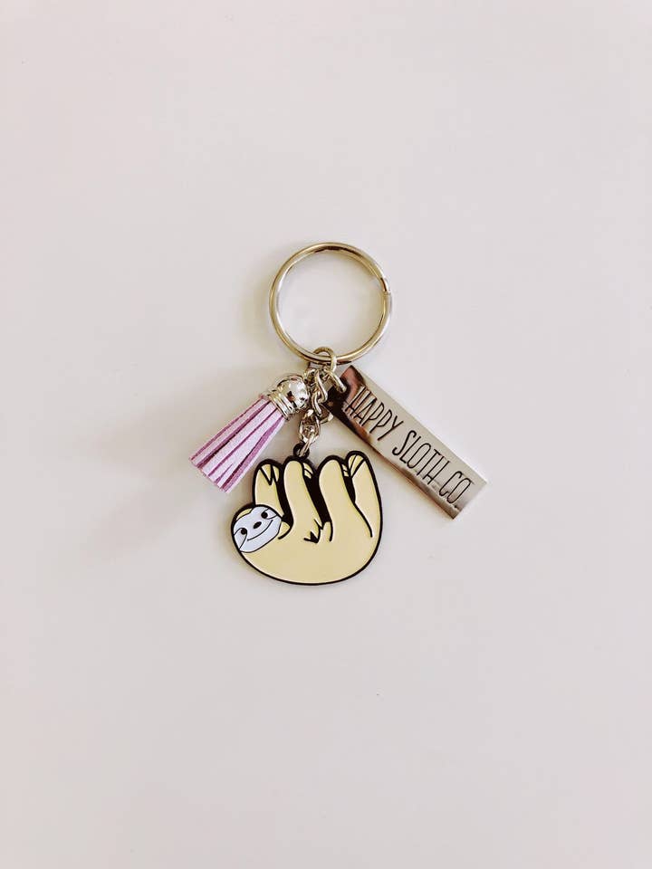Lavender Tassle Keychain for wholesale by Happy Sloth Co.