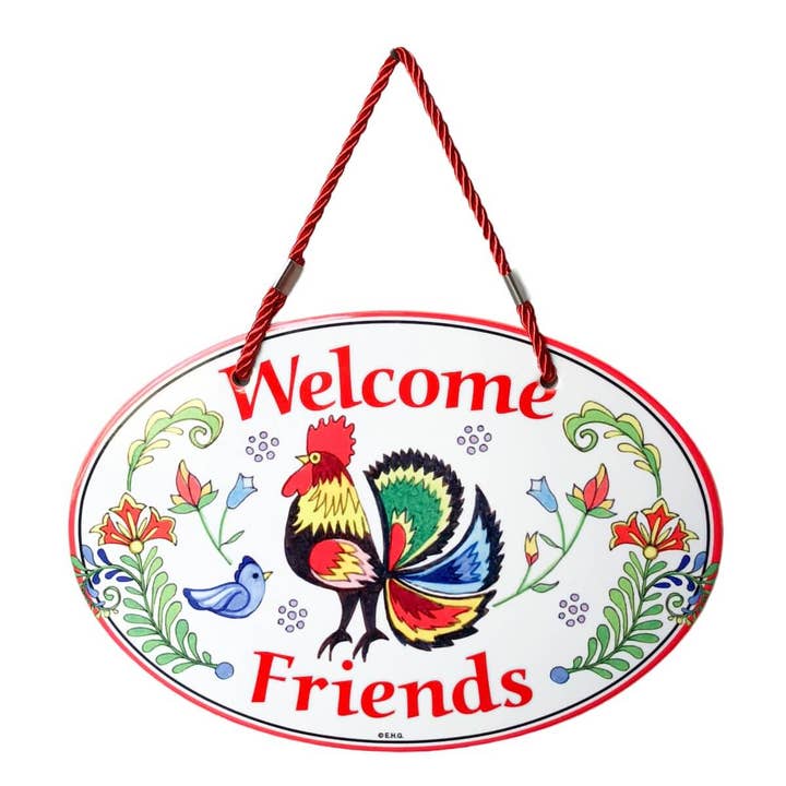 European Heritage Gifts - Wholesale Sign - Welcome Rooster Decorative Door Signs