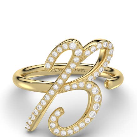 Vienna Domani Jewelry - Wholesale Multi-Stone Ring - Iced Initial Ring2