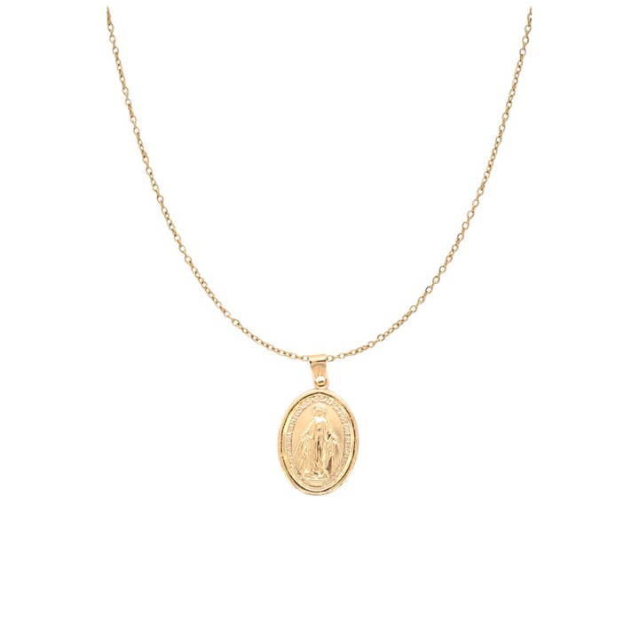Miraculous Medal, Virgin Mary Necklace- Gold Filled for wholesale by AA Designs Jewelry