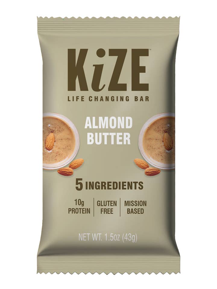 Almond Butter, Protein Snack Bar, 1.5oz, 10ct for wholesale by KiZE Life Changing Bars