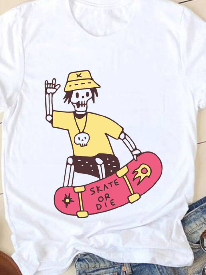 M8712 - SKATE grafisk tee for engroshandel hos HARANG