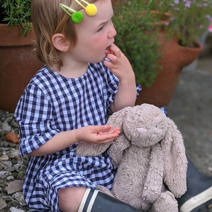 PomPom Galore – wholesale Hair clip – Women’s – Pom Pom Hair Slides Green and Yellow1