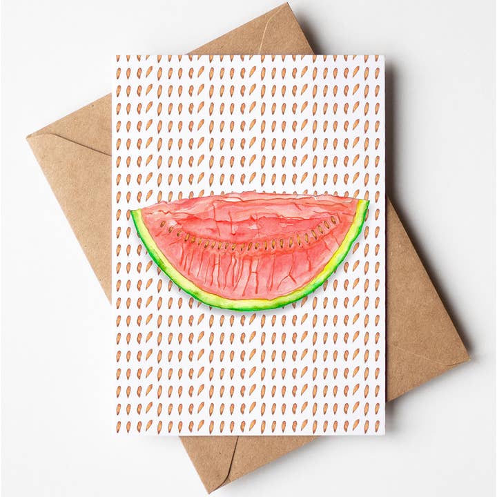 Watermelon Greeting Card for wholesale by Rachel Reynolds