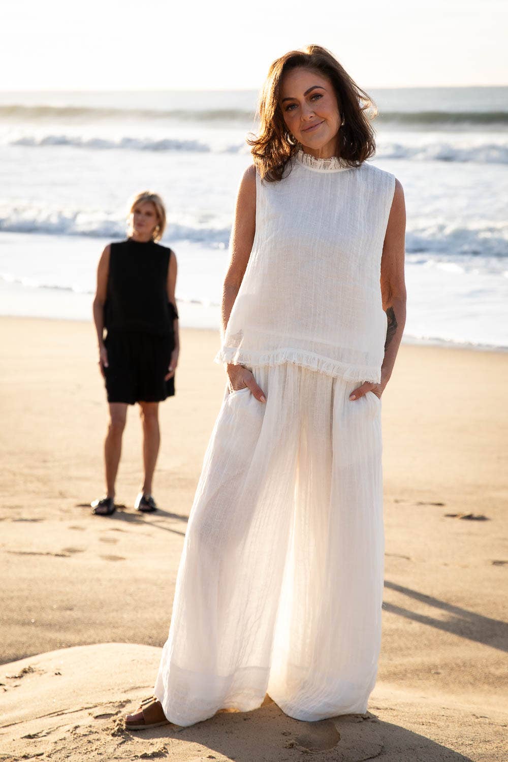 Arana Linen Pant - Off White for wholesale on Faire3