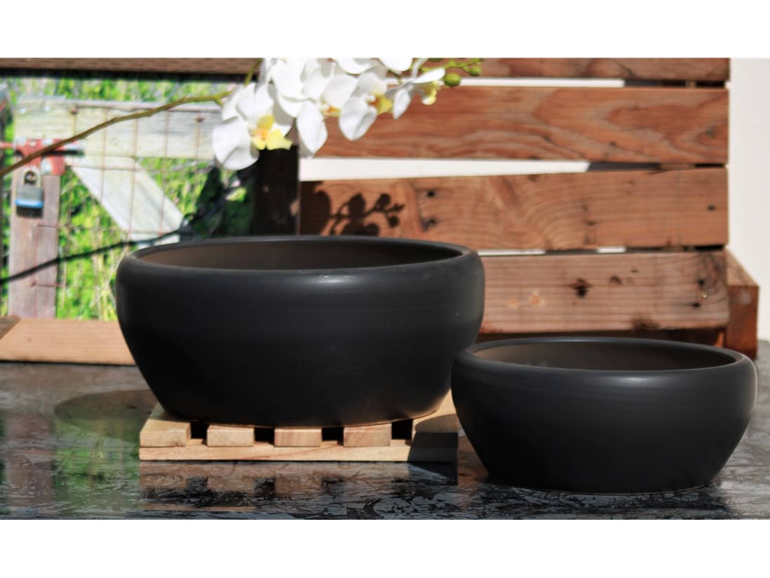 Pacific Home & Garden - Wholesale Hanging Planter - Bonsai Bowl Planter Steel Black Multiple Sizes S31