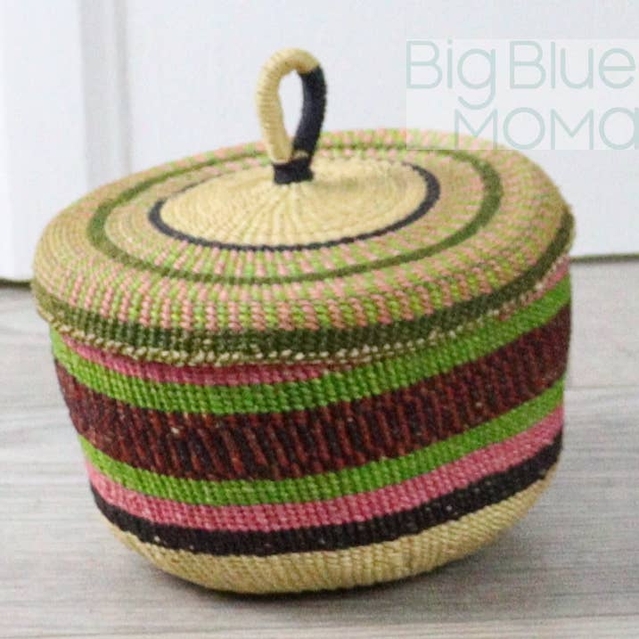 Big Blue Moma - Wholesale Basket - Single Weave Mini Lidded Pots15