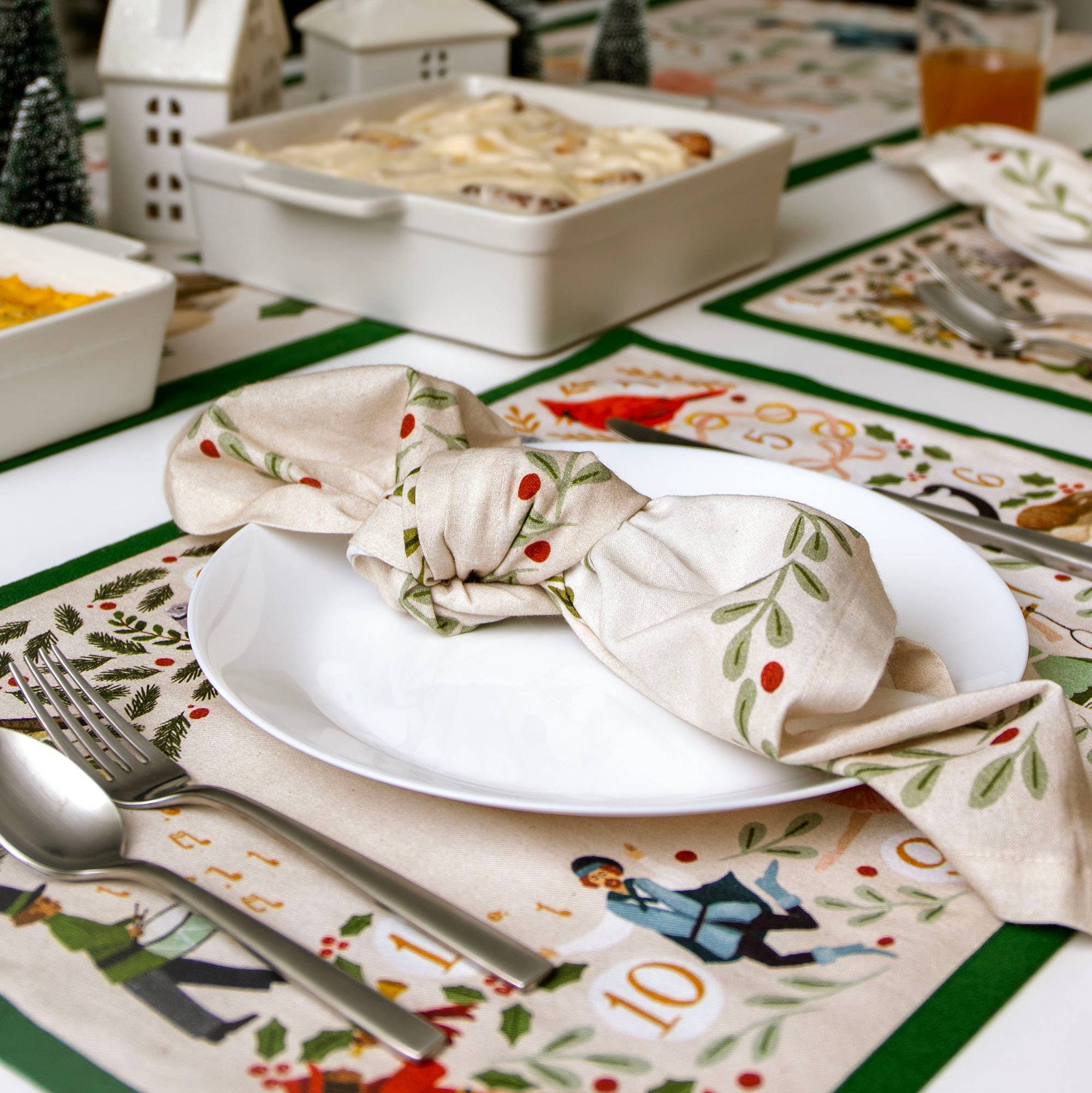 1canoe2 | One Canoe Two Paper Co. - Wholesale Dinner & Cloth Napkin - 12 Days of Christmas Cotton Cloth Table Napkins Set1