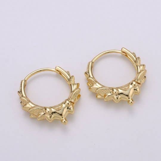 Spike hoop, 14k Gold Filled spike hoops, Small hoops earrings, Tiny hoops, Hoop earrings, Dainty hoops, Huggie hoops, Minimalist earrings Q-325 for wholesale by Aim Eternal