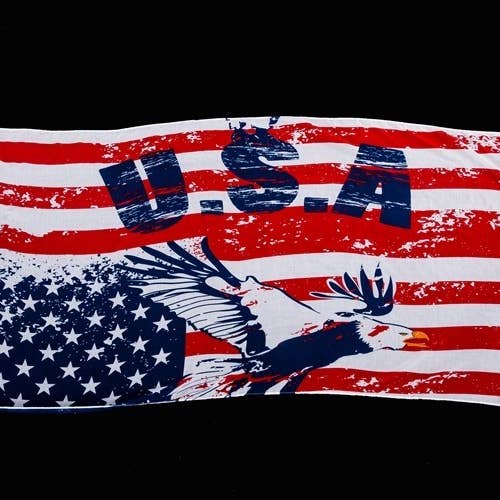 Cap Zone - Wholesale Scarf - Women's - Vintage Wash American Flag Oblong Scarves