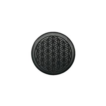 Shungite Emf Cell Phone Tile Engraved Flower of Life for wholesale by Quasar Gems USA