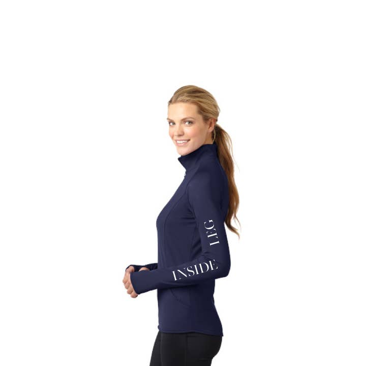 Horseplay Apparel - Wholesale Athletic Top - Women's - Inside Leg Outside Rein Baselayer: Navy1