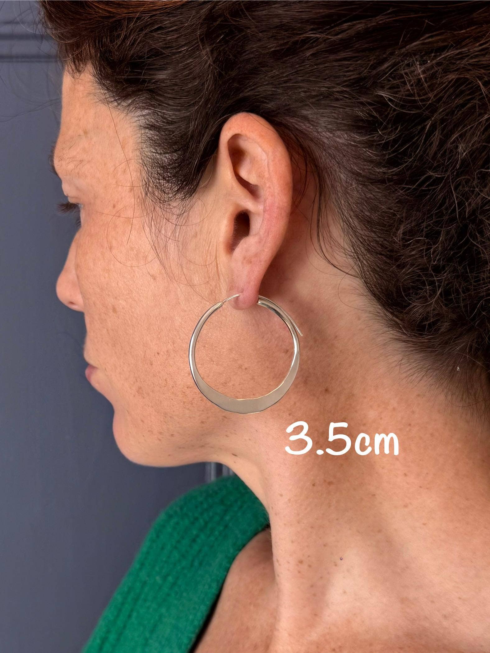 Kaali Boutique – wholesale Hoop earrings – Hammered Flat Silver Hoop Earrings, Bohemian Hoops, Ethnic Jewellery, Everyday Silver Earrings5