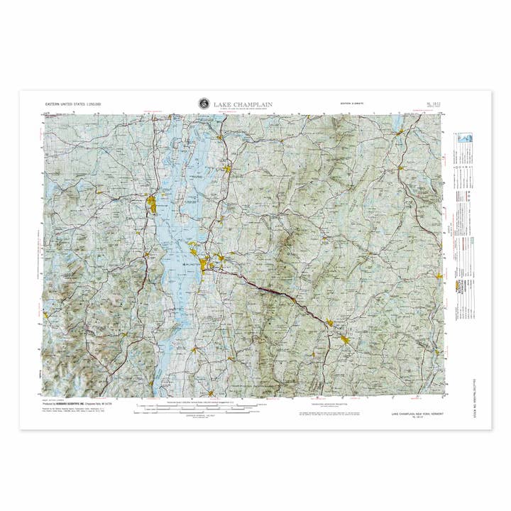 Lake Champlain, NY Raised Relief Map by Hubbard for wholesale by Map Shop