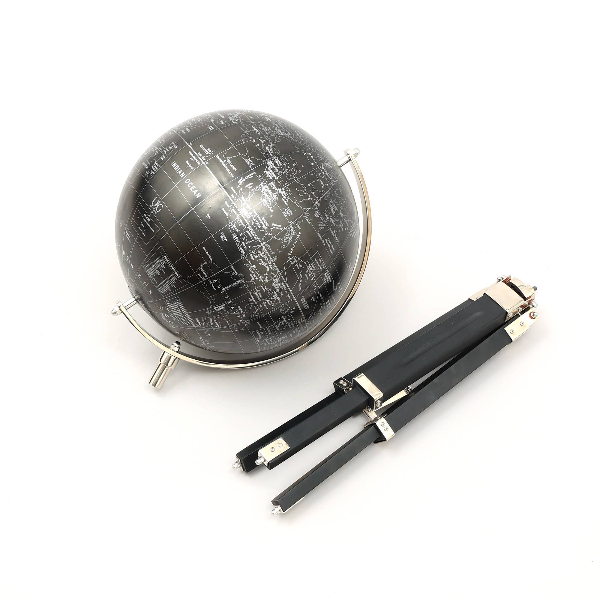 TrenDec - Wholesale Desk Globe - Tabletop Decorative Globe on Aluminium Tripod Stand-32"(H)2