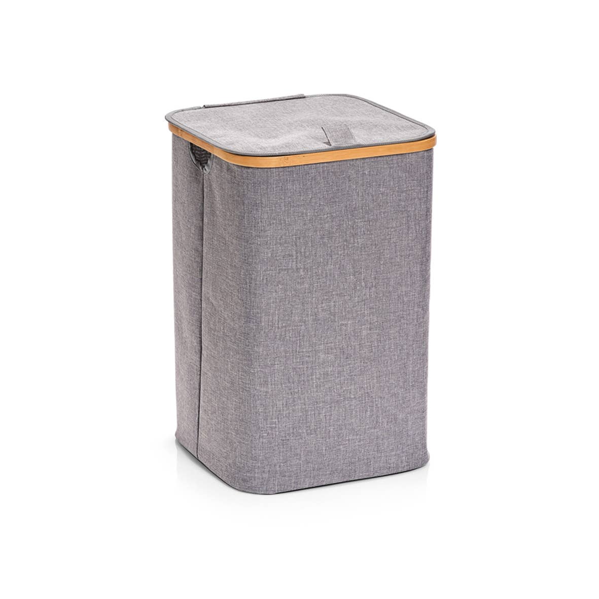 grey Laundry basket, polyester/bamboo, gray for wholesale on Faire0