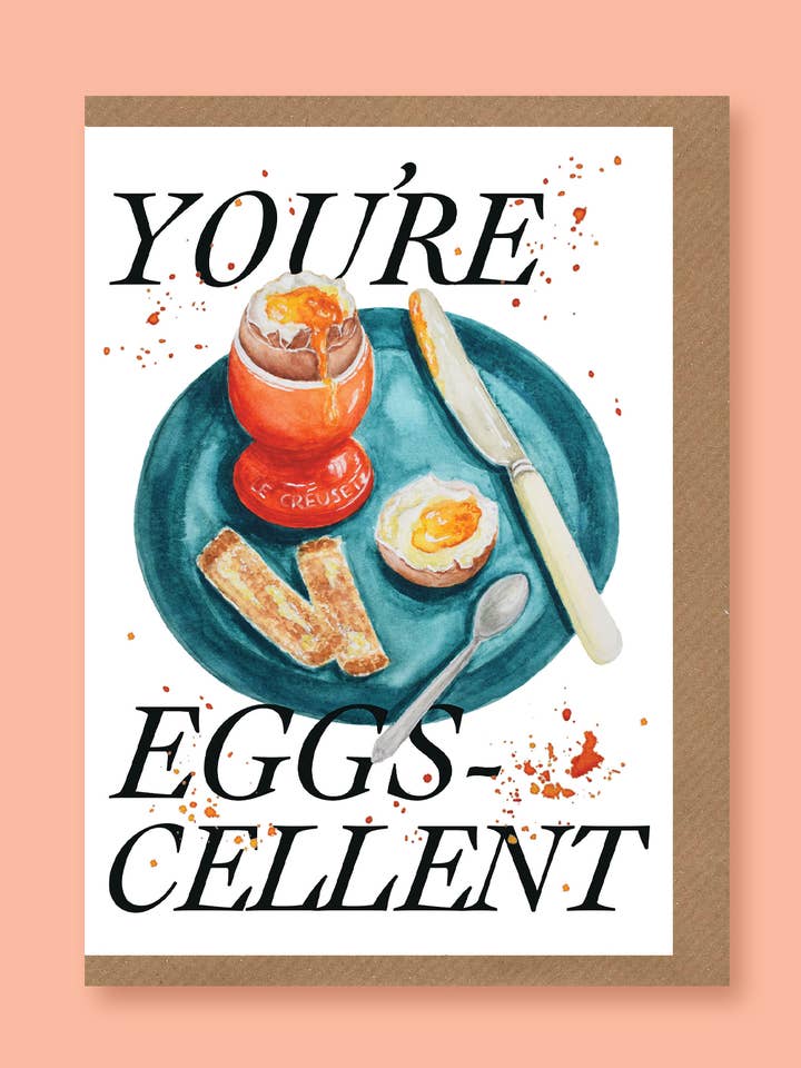 You're Eggscellent card for wholesale by studio frewb