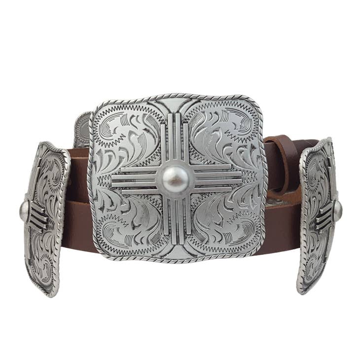 Axesoria West - Wholesale Belt - Women's - Genuine Leather w. Western Buckle-Size Concho Belt