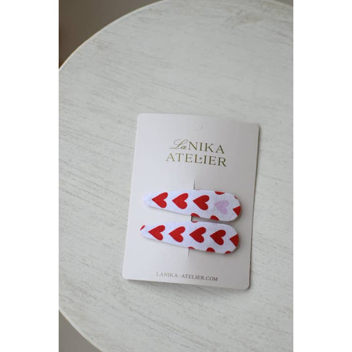 Lanika Atelier, Nika Korošec s.p. - Wholesale Hair Clip - Kids - Hair clips: Red and Pink hearts, Valentines day snap clips3