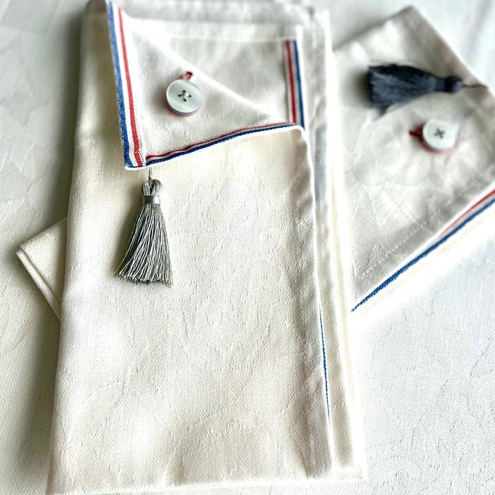 Dresseur de tables - Wholesale Dinner & Cloth Napkin - CARREAU DE CIMENT buttonhole napkin - 100% cotton13
