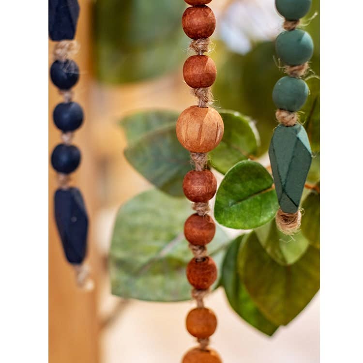 Rustic Reach - Wholesale Curtain Tieback - Wood Beaded Cord Curtain Tiebacks DIY Door Curtain 47" Long14