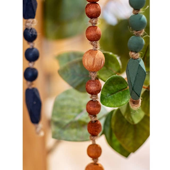 Rustic Reach - Wholesale Curtain Tieback - Wood Beaded Cord Curtain Tiebacks DIY Door Curtain 47" Long14