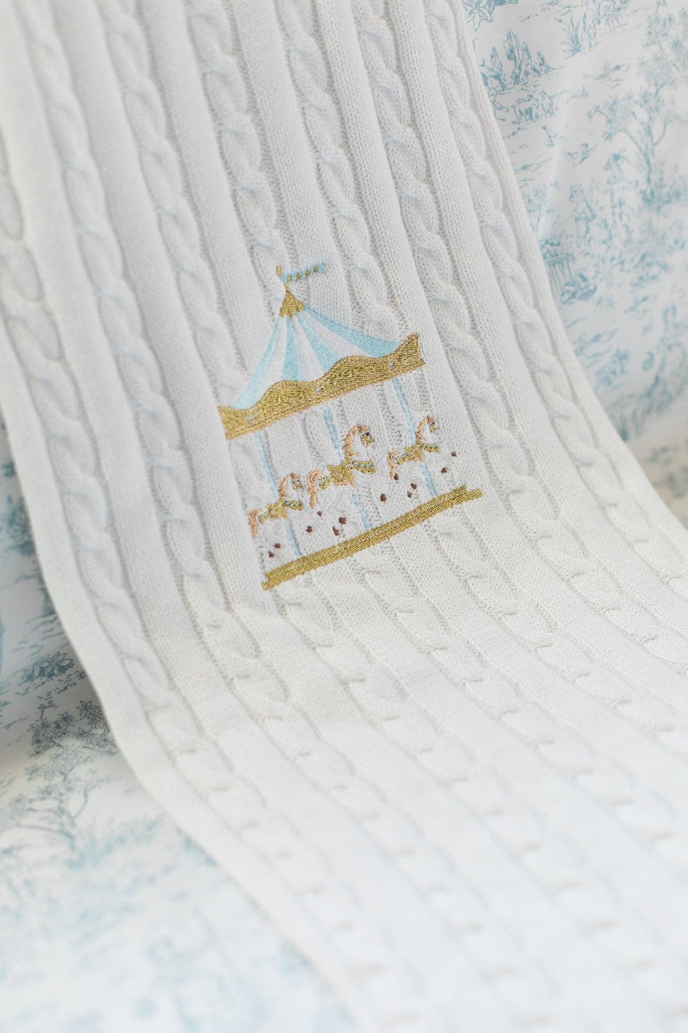 Bebe Theory - Wholesale Bedding Blanket - Kids & Baby - Carousel White Baby Blanket2