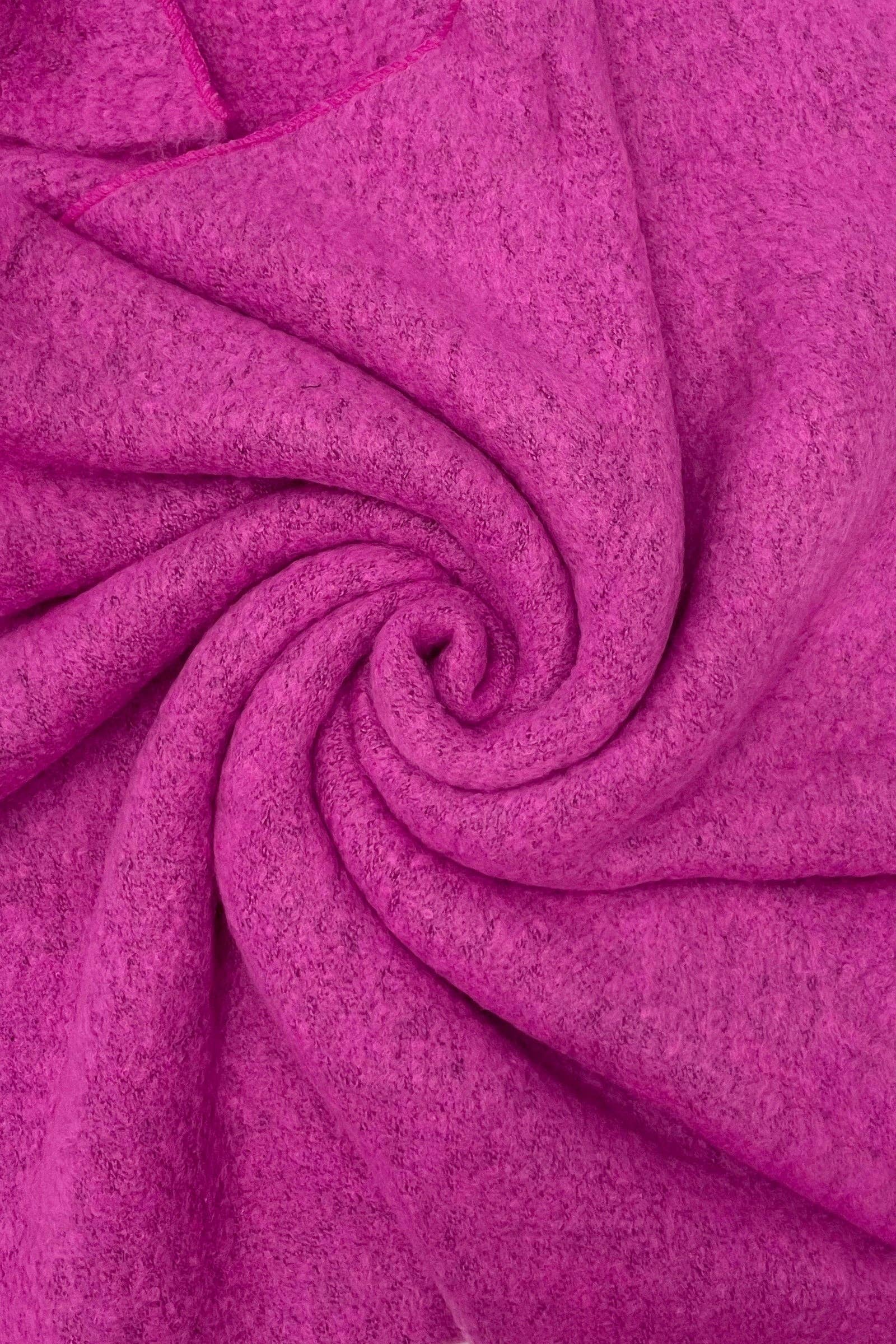 Fashion Scarf World - Wholesale Scarf - Women's - Plain Boucle Diagonal Edge Wool Scarf8