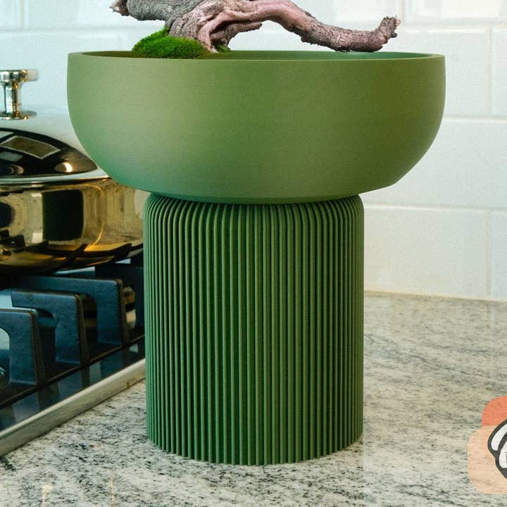 Modern Pedestal Plant Pot, Two-Piece for wholesale by Rosebud Homegoods