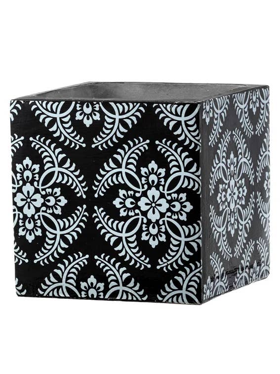 Black & White Patterned Square Planter - Modern Item #14895 for wholesale by Napco