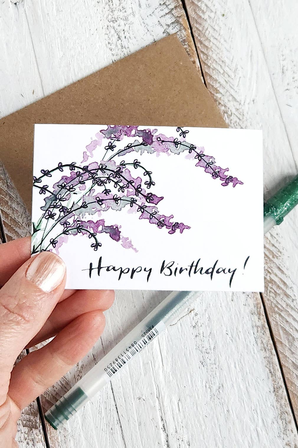 The Painted Pen - Wholesale Birthday Card - Lavender Mini Cards3