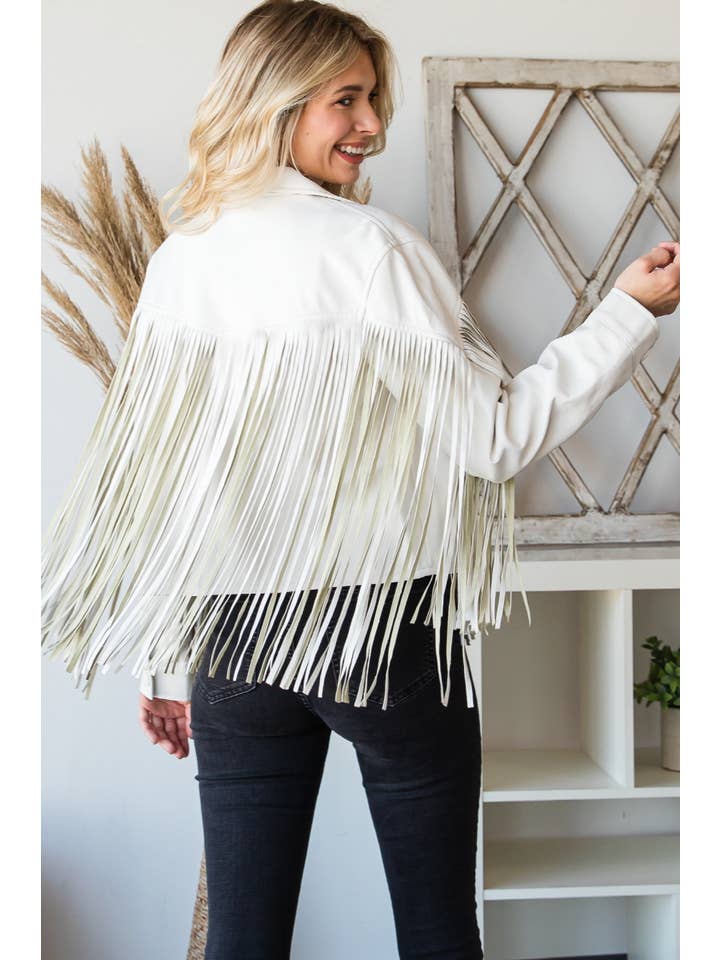 Veveret - Venta al por mayor Chaqueta de cuero - Mujer - Chaqueta de moto vintage de piel sintética con flecos9