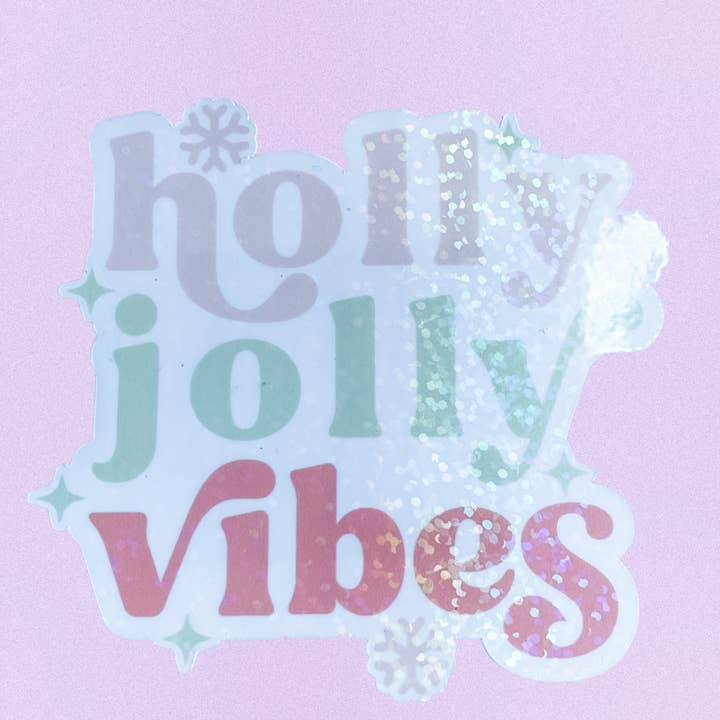 Holly Jolly Vibes Holiday Sticker for wholesale by Wildwind Lane