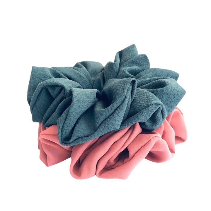 The Sticker Lab - Wholesale Scrunchie - Women’s - XXL Scrunchie Crepe Georgette Scrunchies Hair Tie Handmade3